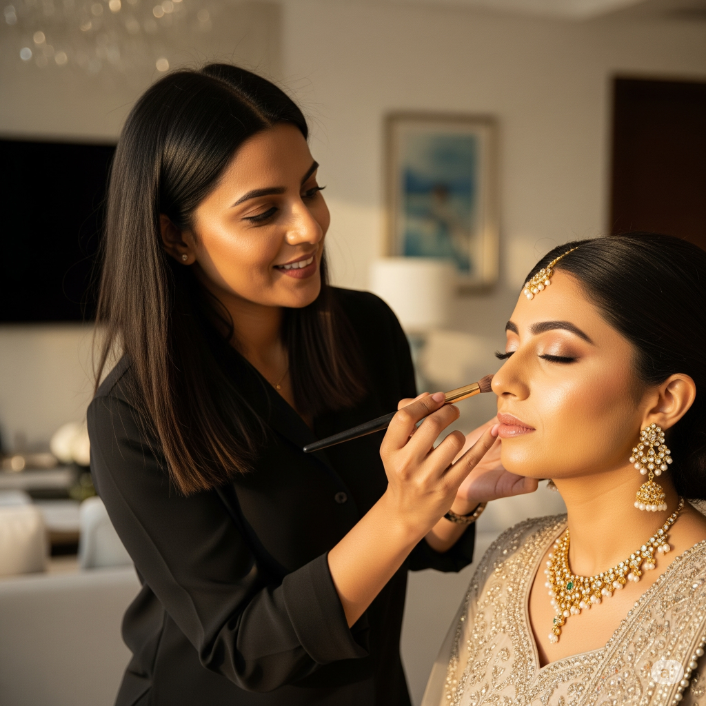 Professional Bridal Makeup Services at Home Dubai