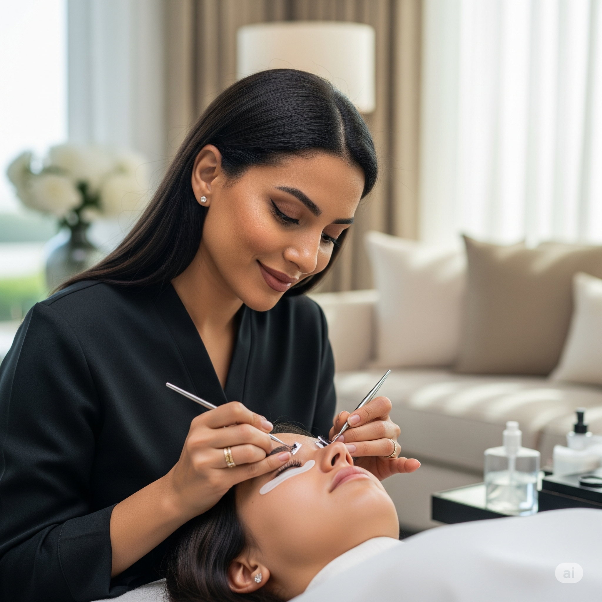 Premium Eyelash Extension Services at Home Dubai